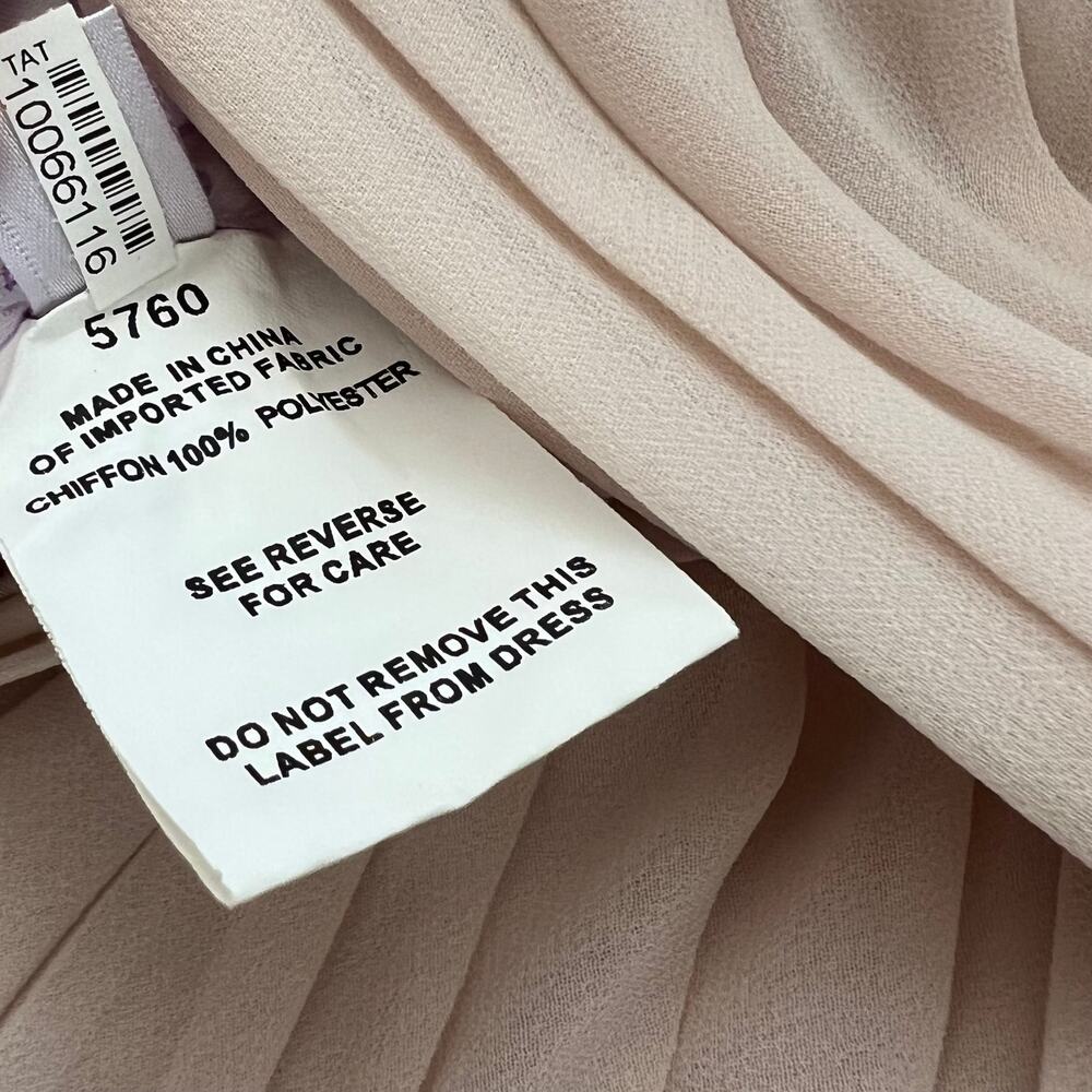 Hayley‎ Paige Occasions Bridesmaid Gown Halter Style Maxi Dress Blush Pink 0 - Picture 6 of 9